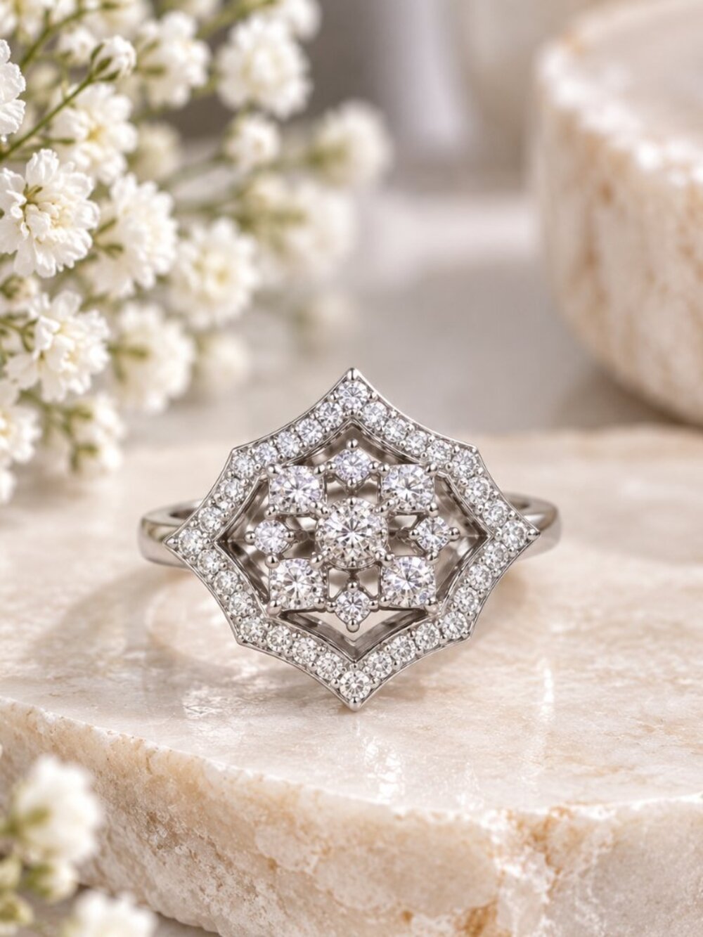 Floral Halo Ring